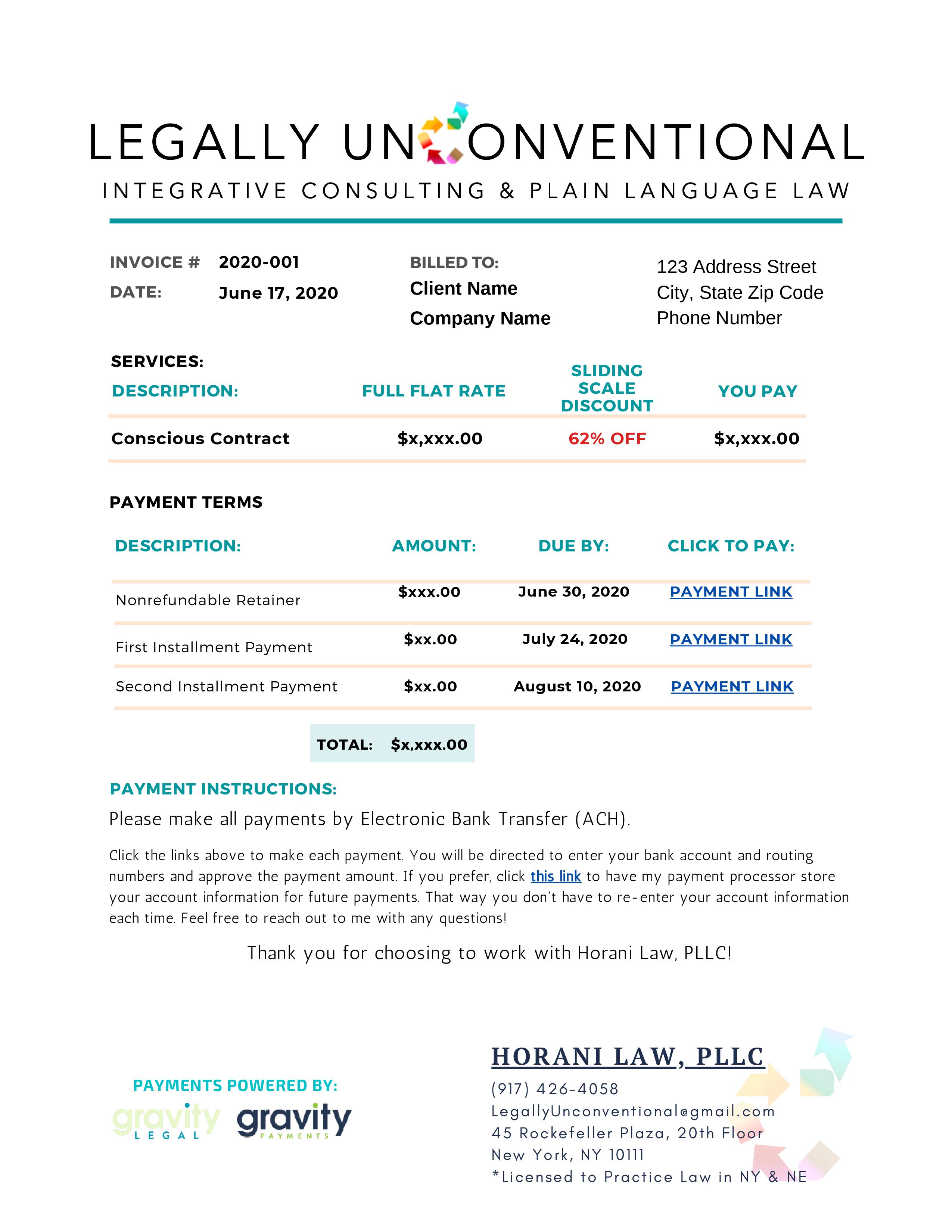 Legally Unconventional Invoice
