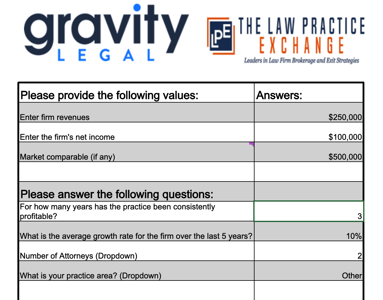 Law Practice Valuation Calculator